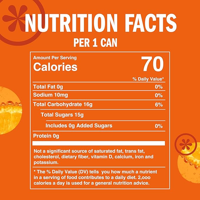 IZZE Sparkling Water Juice Beverage Blend, Clementine, No Sugar Added, 8.4 FL OZ, 24 Cans