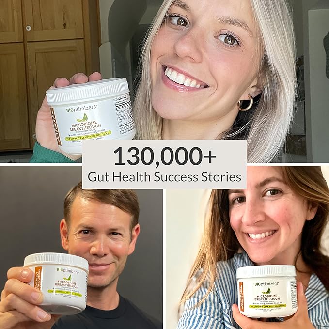 Microbiome Breakthrough Repair Powder - Chocolate Flavor - Has Lactobacillus Strains, Bone Broth & Collagen - Source of L-Glutamine - Gas & Bloating Relief - Improves Gut Health - 30 Servings - 150g