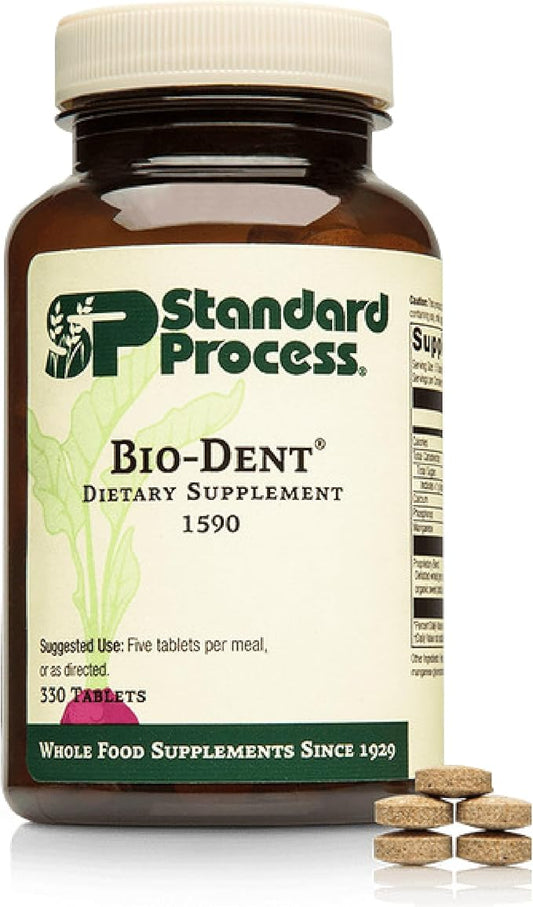 Standard Process Inc. Bio-Dent - Whole Food Supplement for Skin, Muscle, and Bone Health - Calcium, Licorice Root, Manganese, Phosphorus - 330 Tablets