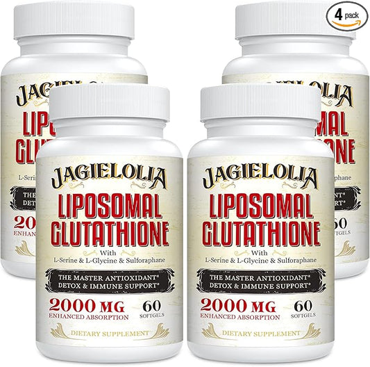 Liposomal Glutathione 2000 mg with L-Serine, L-Glycine & Sulforaphane – Active L-Glutathione Unique Formulation to Enhance Absorption - Master Antioxidant, Detoxifying & Immune | 240 Softgels