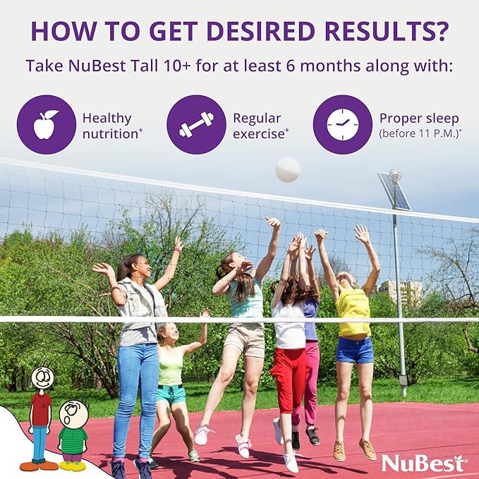 NuBest Tall 10+ - Bone Strength Supplement for Children (10+) & Teens Who Drink Milk Daily with Calcium, Vitamins & Minerals - 12 Pack