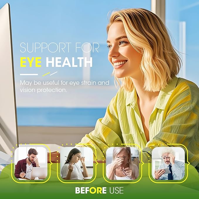 Lutein Eye Vitamins 14 in 1 Supplement Eye Vitamins for Ocular Health, Dry Eye Support, Memory & Focus Supplement, Contains Lutein, Zeaxanthin, Zinc, Vitamins A/C/E, 120 Capsules