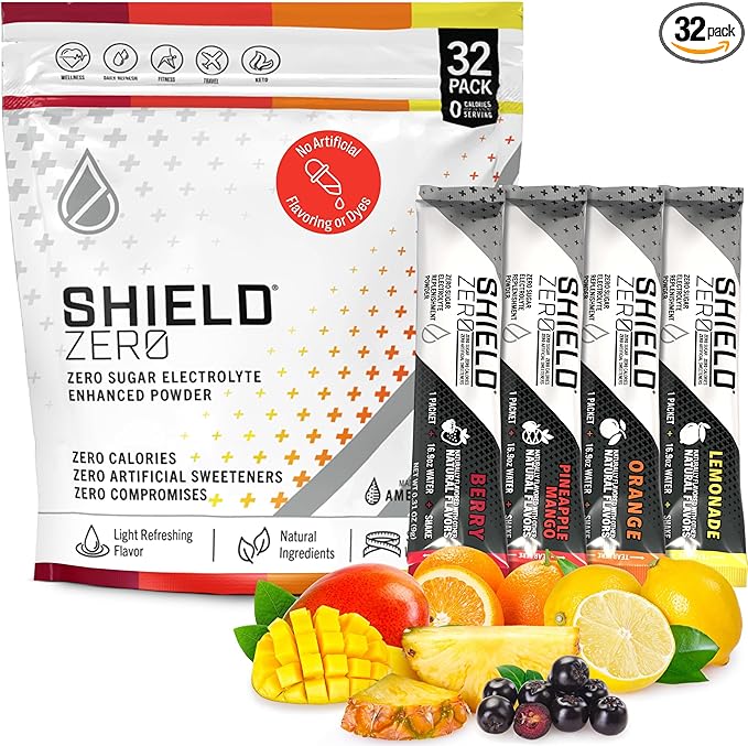 SHIELD® Zero Sugar-free Electrolyte Replenisher, Powder Stick (9g), case of 100, Orange