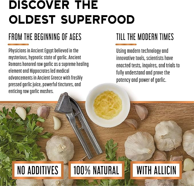 Pure Garlic Extract with Allicin Classic Cold-Processed Liquid Formula – 1 fl oz Dropper Bottle – Vegan, Non-GMO, No Additives
