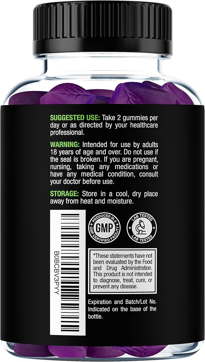 Irish Sea Moss Gummies with Elderberry & Black Seed Oil - Overall Wellness Support | Rich in Vitamins, Raspberry Flavor | 60 Gummies