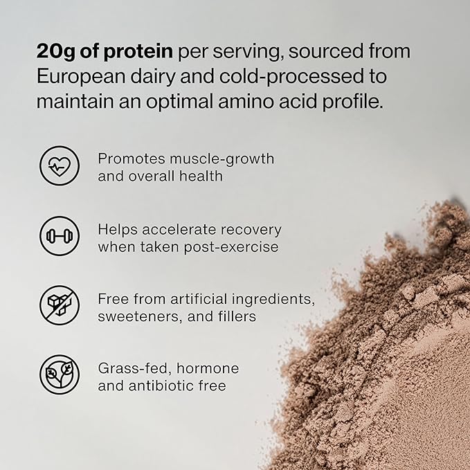 Momentous Essential Grass-Fed Whey Protein Isolate, 24 Servings Per Pouch for Essential Everyday Use, Gluten-Free, NSF Certified (Chocolate)