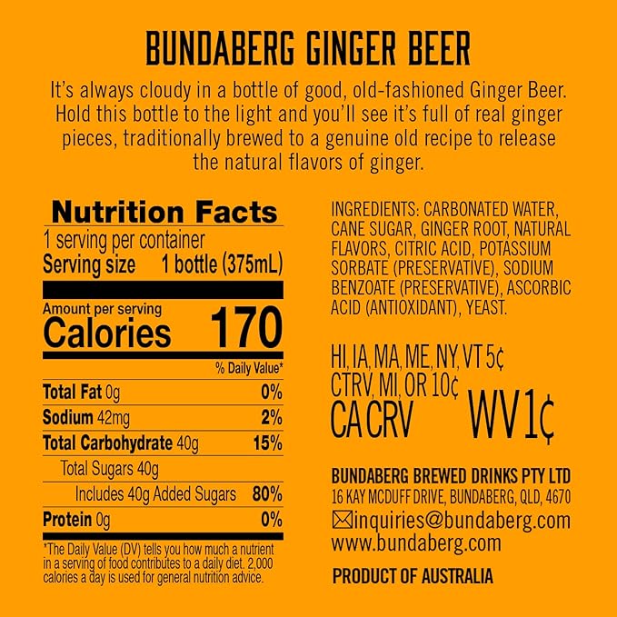 Bundaberg Ginger Beer, 12.7 Fl Oz (pack of 4)