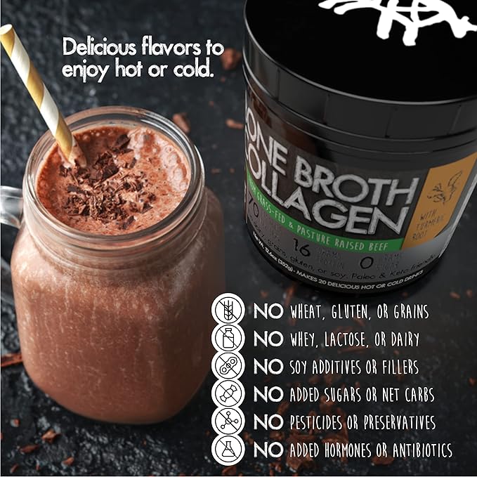 PaleoPro Bone Broth Collagen Protein Powder - Turmeric Root Grass-Fed Collagen Powder for Skin & Bones - Gluten Free, No Sugar, Soy, Grains, Net Carbs - Paleo Keto Friendly 20 Servings Ancient Vanilla