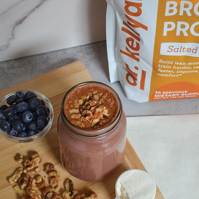 Dr. Kellyann Bone Broth Protein Powder Salted Caramel - 21g Protein, Grass-Fed Collagen, Segar-Free, Keto & Paleo Friendly (30 Servings)
