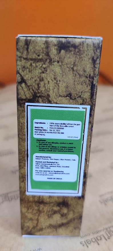 Salvia Frankincense Organic Standard Undiluted Essential Oil, 15ml