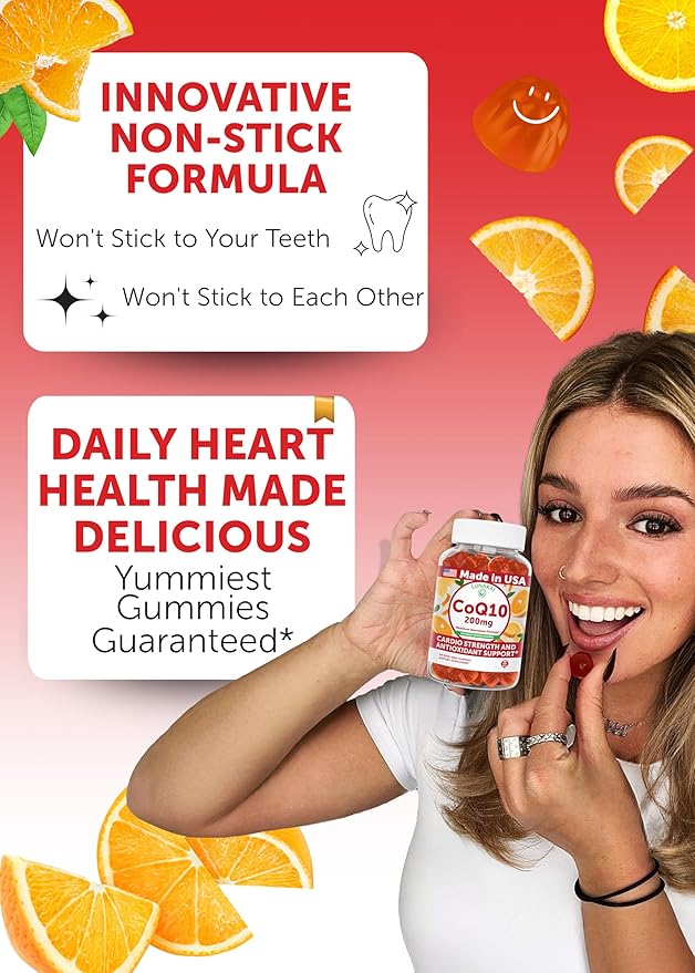 Lunakai USA Made CoQ10 Gummies for Adults 200mg – Coenzyme Q10 for Heart Health, Cellular Energy & Aging Support – Non-GMO, Vegan, 60ct