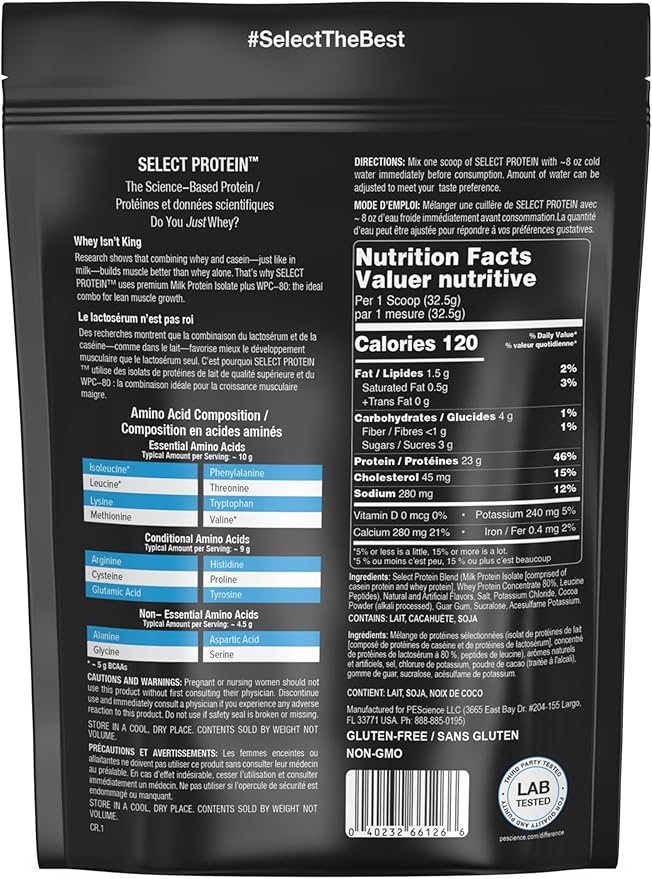 PEScience Select Protein Powder, Whey and Casein Blend, Clean Protein Powder for Women and Men, Low Calorie, Low Carb, Keto Friendly, Gluten Free - Chocolate Peanut Butter Cup - 5 Servings