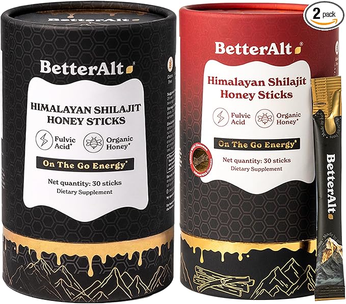 Pure Himalayan Shilajit Sticks with Organic Honey, Saffron | Easy to Consume Shilajit| Energy Boost & Immune Support, 85+ Trace Minerals, 75%+ Fulvic Acid (Pack of 2) Classic + Cinnamon