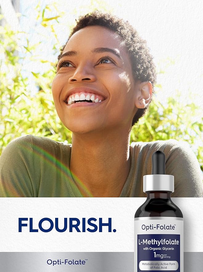 Carlyle L-Methylfolate Drops 1mg | 2 Fl Oz | with Organic Glycerin | Liquid Sublingual Supplement | Fruit Punch Flavor | Vegetarian, Non-GMO
