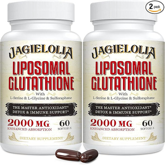 Liposomal Glutathione 2000 mg with L-Serine, L-Glycine & Sulforaphane – Active L-Glutathione Unique Formulation to Enhance Absorption - Master Antioxidant, Detoxifying & Immune | 120 Softgels