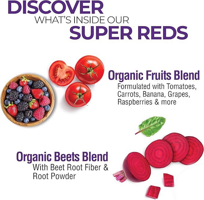 Country Farms Super Reds, Energizing Polyphenol Superfood, 40 Super Fruits and Berries, Powerful Antioxidants and Polyphenols, Supports Energy and Immunity, 20 Servings, Grape Flavor
