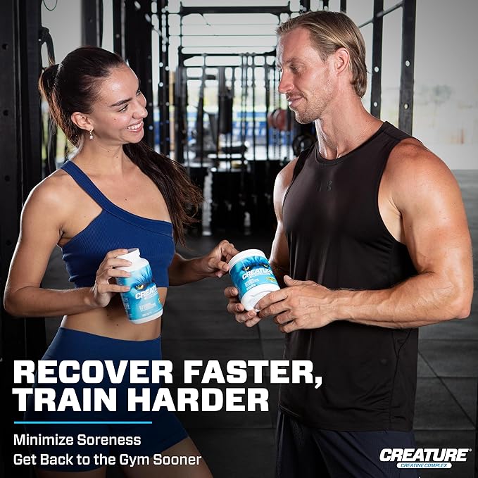 CREATURE® Creatine Complex - Creatine Monohydrate Powder with 5 Types of Creatine Including Con-Crēt® Creatine HCL, Promotes Muscle, Strength, Endurance, Brain Health, Unflavored, 300g 60 Servings