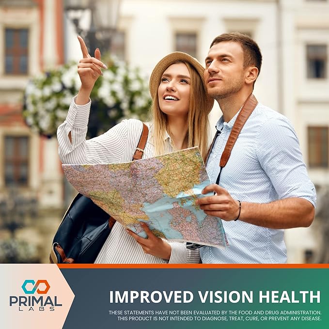 Primal Health Bright Eyes Complete - Ocular & Macular Health - Clear Vision - Lutein & Zeaxanthin Formula - Healthy Eyesight - Relieves Eye Strain from Blue Light - Dietary Supplement - 30 Capsules
