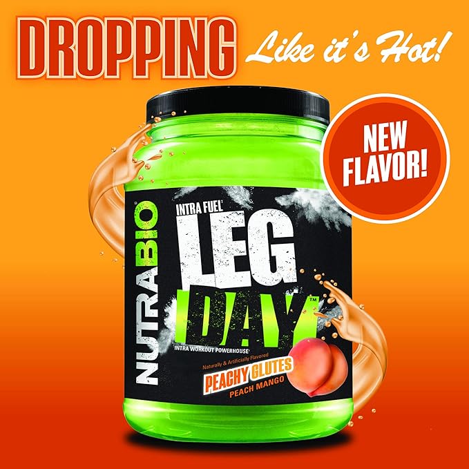 NutraBio Leg Day Intra Workout Powder – Advanced Carb Supplement with Cluster Dextrin & Electrolytes – Carb Powder with EAAs/BCAAs – Cyclic Dextrin for Performance – Peach Mango, 20 Servings