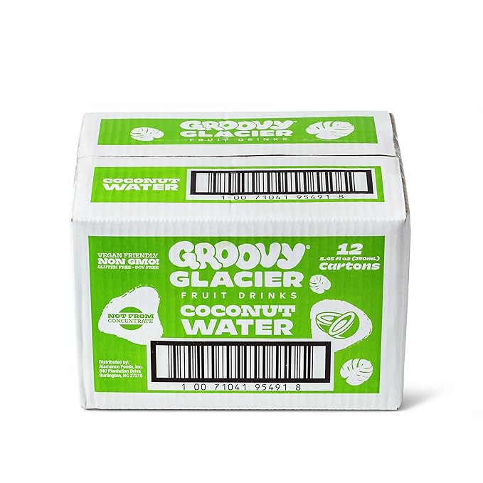 Groovy Glacier Coconut Water - Premium Quality Coconut Water - 8.45 Fl Oz - Pack of 12