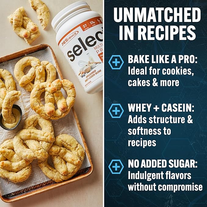 PEScience Select Multi-Purpose Unflavored Protein Powder, Low Carb, Keto Friendly, Gluten Free, Whey and Casein Blend, Protein Powder for Baking and Smoothies - Unflavored - 27 Servings