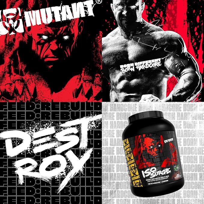 Mutant ISO Surge Whey Protein Isolate Powder Acts Fast to Help Recover, Build Muscle, Bulk and Strength, 5 lb - Strawberry Milkshake