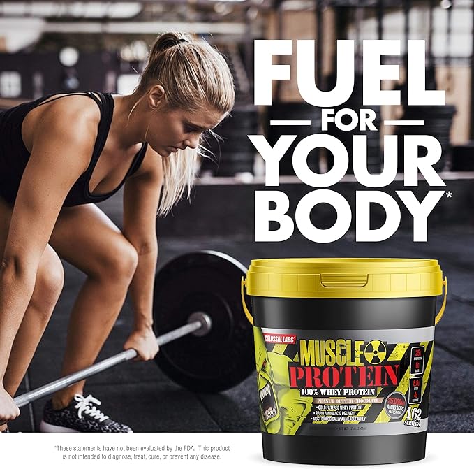 Muscle Protein Whey Powder [12 lbs/Pack of 1]– Cold Filtered, 25g Pure Protein, 6.6g BCAAs (Packaging May Vary) (12LB, Peanut Butter Chocolate)