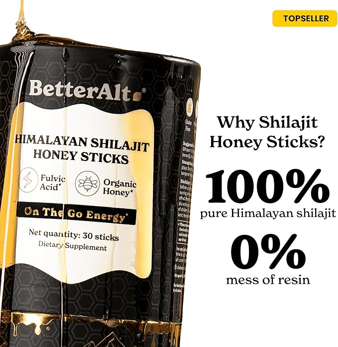 Pure Himalayan Shilajit Sticks with Organic Honey, Saffron | Easy to Consume Shilajit| Energy Boost & Immune Support, 85+ Trace Minerals, 75%+ Fulvic Acid (Pack of 2)