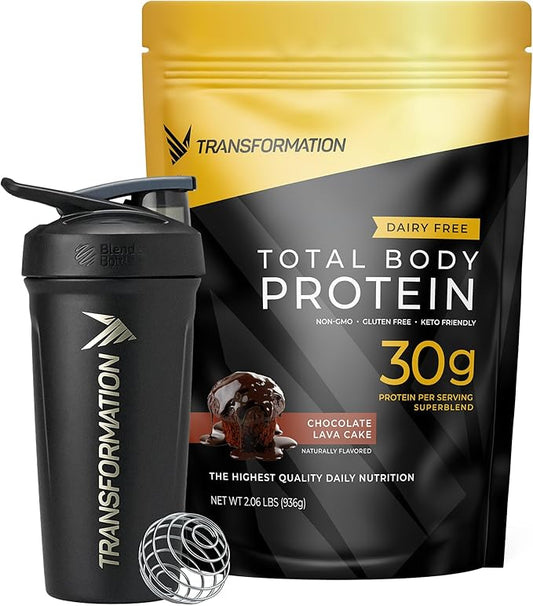 Transformation Chocolate Protein Powder & Performance Insulated Shaker Bottle | 30G Multi-Protein Superblend | Collagen Peptides, Egg White & Plant Blend | MCT Oil | BCAA Amino Acids
