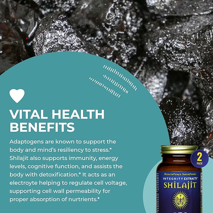 HEALTHFORCE SUPERFOODS Shilajit - 120 VeganCaps - Pack of 2