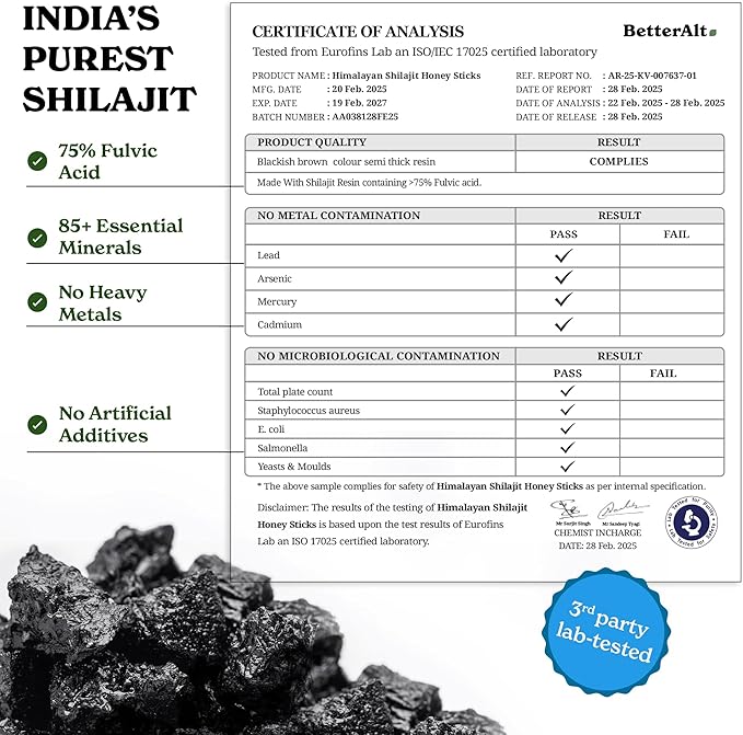 Pure Himalayan Shilajit Sticks with Organic Honey, Saffron | Easy to Consume Shilajit| Energy Boost & Immune Support, 85+ Trace Minerals, 75%+ Fulvic Acid (Pack of 2)