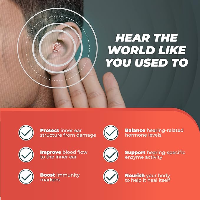 PUREHEALTH RESEARCH Hearing Support Formula - Tinnitus Supplement with Flavonoids & Hearing Vitamins to Help Silence The Noise, Safely and Naturally - Ear Tinnitus Relief for Ringing Ears, 1 Bottle