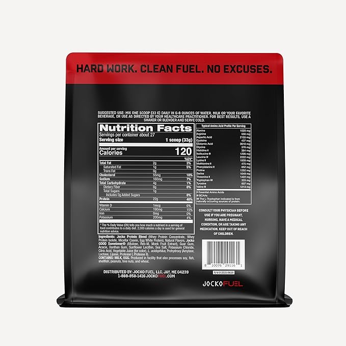 Jocko Fuel Mölk Whey Protein Powder 22g Low Sugar Monk Fruit Blend - Muscle Recovery & Growth, Packaging May Vary (27 Servings, Strawberry Milkshake)