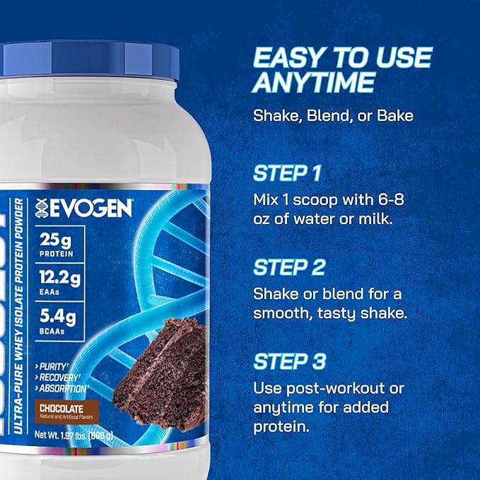 Evogen Isoject - Whey Protein Isolate | Ultra-Pure Whey Protein Powder with Ignitor Enzymes, BCAAs, and EAAs | Enhanced Absorption & Recovery | Chocolate | 25 Servings