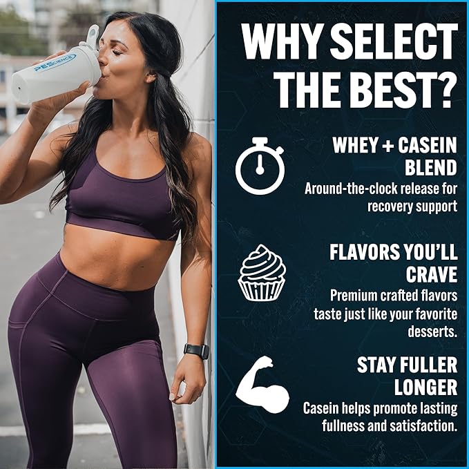 PEScience Select Protein Powder, Whey and Casein Blend, Clean Protein Powder for Women and Men, Low Calorie, Low Carb, Keto Friendly, Gluten Free - Caramel Waffle Cone - 27 Servings