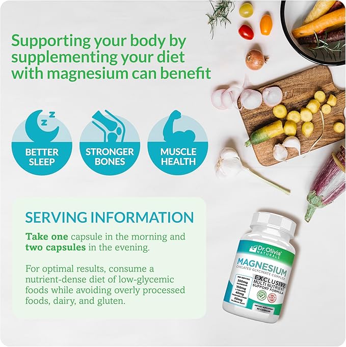 Magnesium Glycinate Complex - L-Theanine, Passionflower & Valerian Root for Sleep Support Supplement, Nerve & Muscle Health, High Absorption - 90 Vegetarian Capsules
