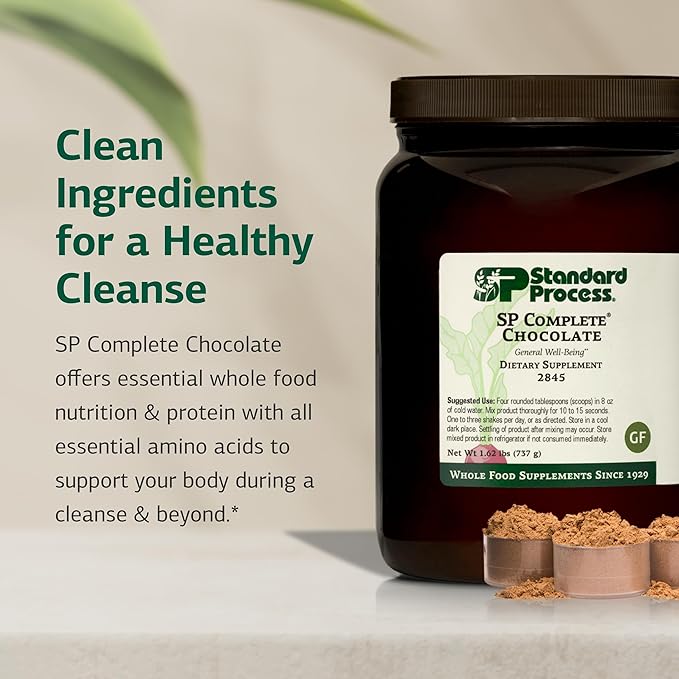 Standard Process Inc. SP Complete - Whole Food Immune Support, Liver Support, Antioxidant, with Rice Protein, Grapeseed Extract, and Choline - Vegetarian, Chocolate - 26 Ounce
