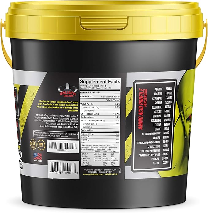 Muscle Protein Whey Powder [12 lbs/Pack of 1]– Cold Filtered, 25g Pure Protein, 6.6g BCAAs (Packaging May Vary) (12LB, Peanut Butter Chocolate)