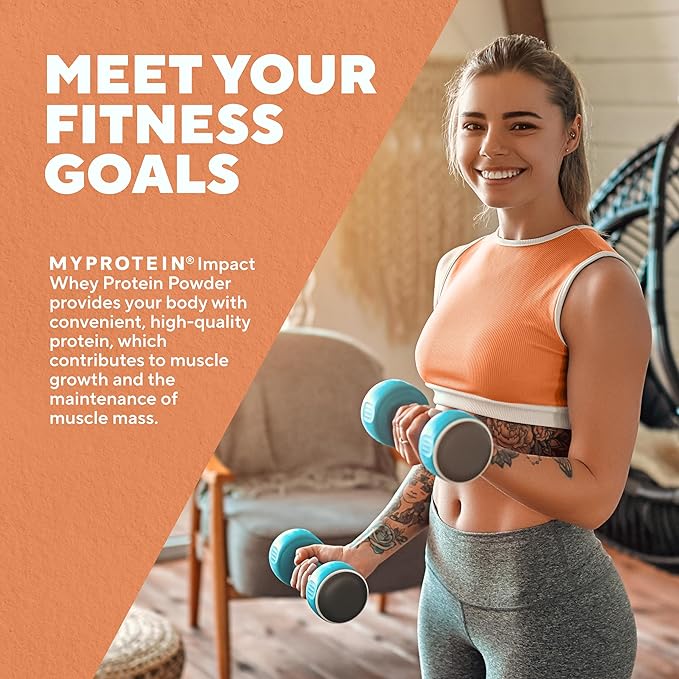 Myprotein Impact Whey Protein Powder, 2.2 Lbs (33 Servings) Unflavored, 22g Protein & 5g BCAA Per Serving, Protein Shake for Superior Performance, Muscle Strength & Recovery, Gluten Free