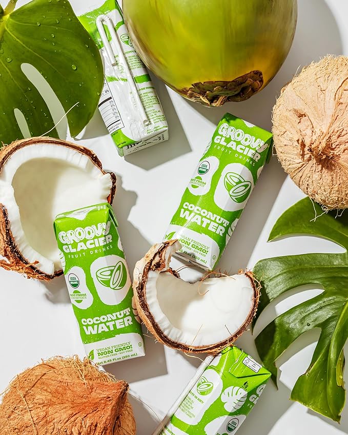 Groovy Glacier Coconut Water - Premium Quality Coconut Water - 8.45 Fl Oz - Pack of 12