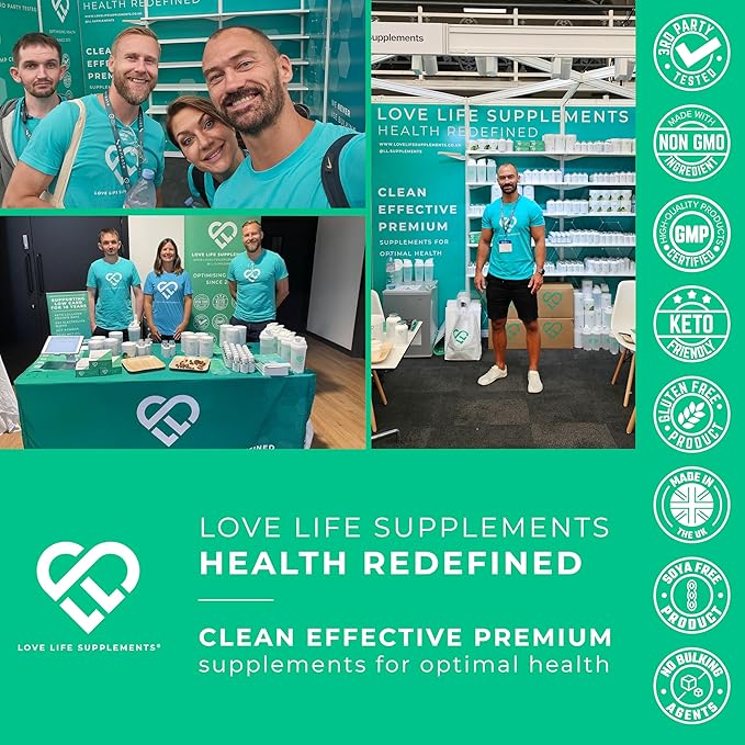 Love Life Supplements EAA Amino Acids Powder, All 9 Essential Amino Acids Including BCAA's and 2 Grams of Leucine per Serving, Apple & Kiwi Flavour, 348g - 60 Servings (5g of EAA's per Serving)
