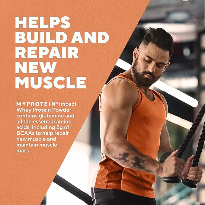 Myprotein Impact Whey Protein Powder, 2.2 Lbs (33 Servings) Unflavored, 22g Protein & 5g BCAA Per Serving, Protein Shake for Superior Performance, Muscle Strength & Recovery, Gluten Free